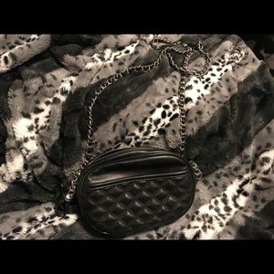 Black & Silver Quilted Crossbody